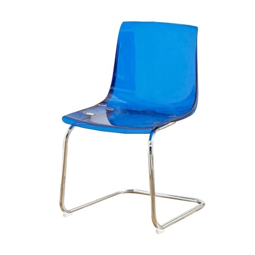 xjdagaoge Einfacher, Lässiger Küchenstuhl aus Acryl, Esszimmerstuhl Mit Transparenter Rückenlehne for zu Hause, Verbessert das Raumgefühl, Geeignet for Kleine Wohnungen, Einteilig(Blue) von xjdagaoge