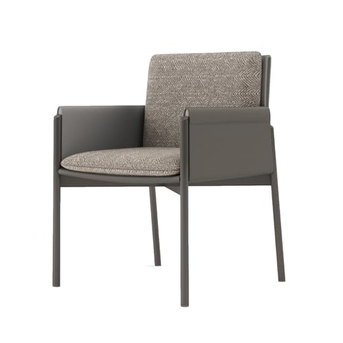 xjdagaoge Esszimmerstuhl mit Armlehnen, Moderner und Schlichter Freizeitstuhl, Abnehmbare Kopfstütze, Geeignet for Verschiedene Restaurants, Büroverhandlungen und Ruhebereiche(Gray) von xjdagaoge