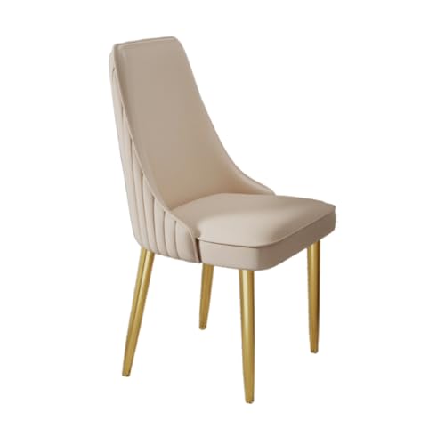 xjdagaoge Küchenstühle Modern, Einfache Esszimmerstühle mit Lederrückenlehne, Modisch und Vielseitig, Passend for Jeden Restaurantstil(Beige) von xjdagaoge