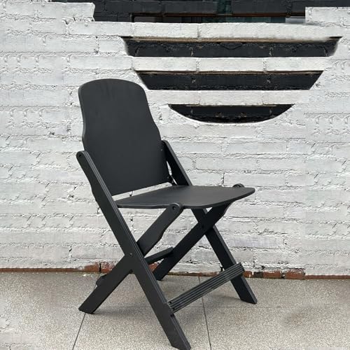 xjdagaoge Retro-Klappstuhl aus Holz, Outdoorholzklappstuhl, sehr geeignet for Balkon, Familienessen, Party im Freien und andere Aktivitäten(Black) von xjdagaoge