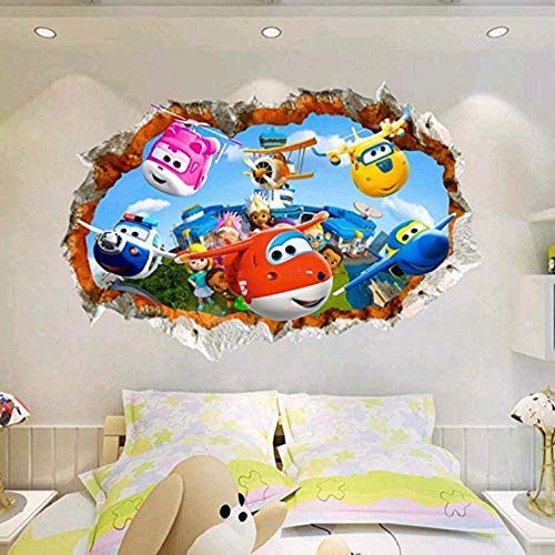 3D Super Wings Flugzeug Perc & Eacute; E Autocollant Wandbild Aufkleber Dekor Poster Wandbild Amovible-60 * 90Cm von xkmap