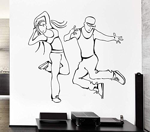 Mädchen Cool Jungen Wandtattoo Tanz Hip-Hop Urban Art Wohnzimmer Vinyl Wandaufkleber Wohnkultur Größe:56 * 52cm von xkmap