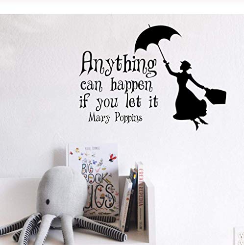 Tier Mary Poppins Alles Kann Passieren, Wenn Sie Es Märchenhaft Vinyl Wall Decal Sticker Kunst Schlafzimmer Kinder Kinderzimmer Home Decor 31 * 42Cm Lassen von xkmap