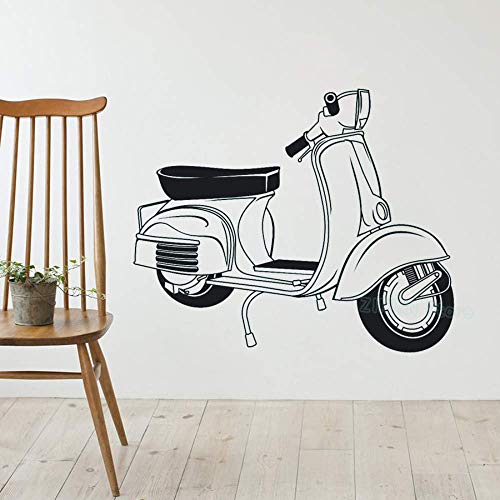 Vespa Wandtattoo Schlafzimmer Kunst Roller Retro Vespa Aufkleber Wohnzimmer Lounge Mod Motorrad Wandaufkleber Home Interior Decor 68X56Cm von xkmap