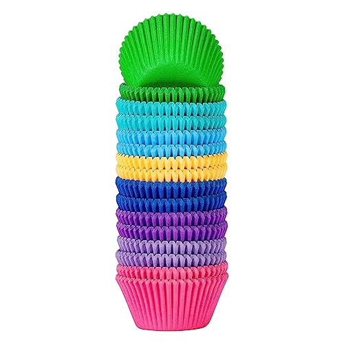 Xlloest Standard-Cupcake-Papierförmchen Regenbogenfarbe Muffin Förmchen Papier 400 Stück von xlloest