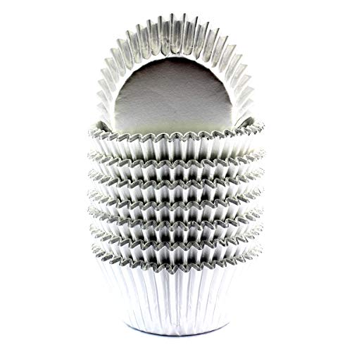 Xlloest Cupcake-Papierförmchen Muffin aus Metallfolie Standard, 200 Stück Silber von xlloest
