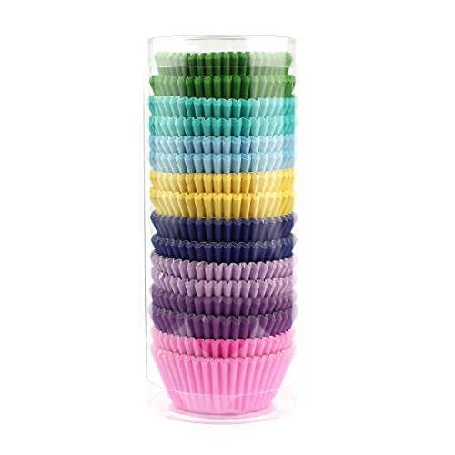xlloest Mini-Cupcake-Papierförmchen Regenbogenfarbe Muffin Förmchen Papier 400 Stück von xlloest