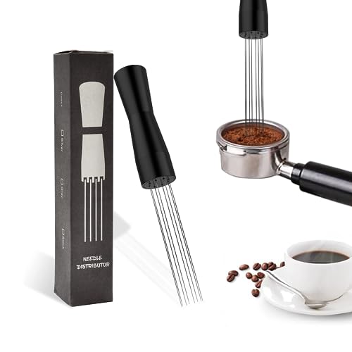 Kaffee Rührnadel,Espresso Rührer, Espresso Werkzeuge,Kaffee Handrührer,Verteiler im Nadelstil,Zubehör für Espressomaschinen,0,4mm dicke Nadel Edelstahl 304 (Black) von xlwen