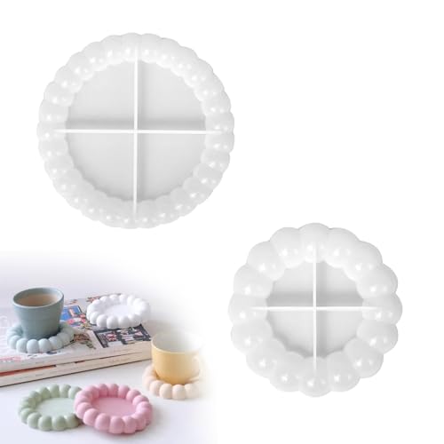 xlwen Bubble Resin Casting Silikonform Untersetzer 2 Stück Bubble Tray Form Silikonform,Bubble Tray Form Untersetzer Resin Silikon,Bubble Epoxidharz Formen für Haus Dekoration DIY Basteln von xlwen