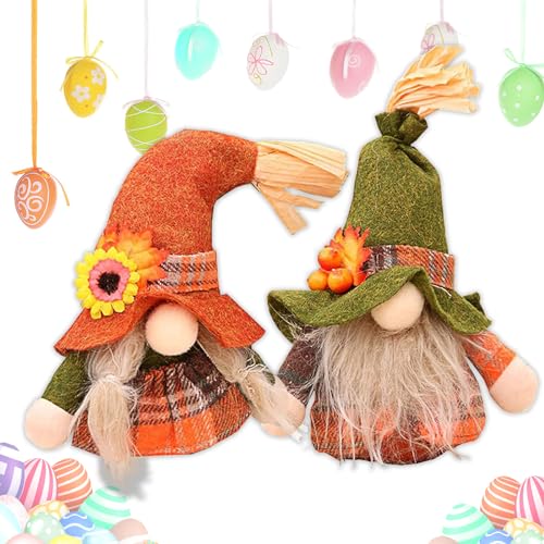 xlwen 2 Stück Plüsch Osterhasen Zwerg, Ostern Wichtel Hasen Ohren Puppen, Gefüllte Gesichtslose Puppe, Frühlingsdeko für Ostern, Thanksgiving, Familie und Freunde Geburtstagsgeschenke. von xlwen