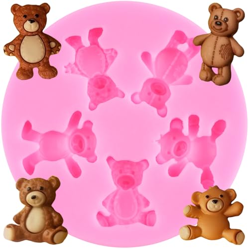 XMOLDNMS Bär Silikon Fondant Form Bär Süßigkeiten Schokolade Formen Für Baby-Dusche Kuchen dekorieren Cupcake Topper Gummipaste Polymer Clay von xmoldnms