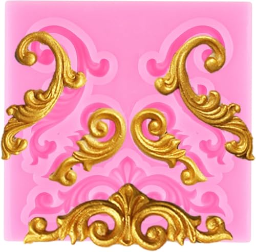 XMOLDNMS Barock Fondant Form Scroll Border Spitze Silikonformen Gießformen Backform Curlicues Candy Schokoladenform für Kuchen Dekoration Cupcake Topper Polymer Clay Gum Paste von xmoldnms