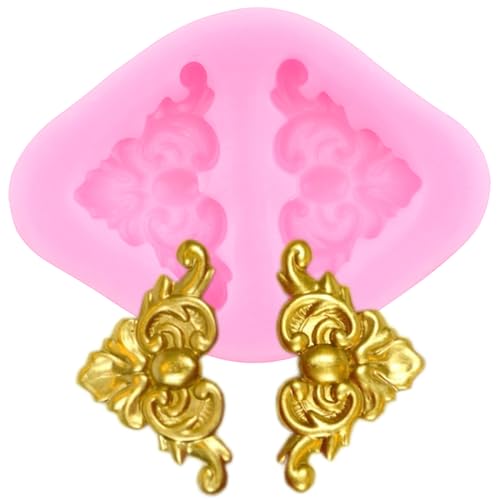XMOLDNMS Barock Fondant Formen Relief Scroll Border Spitze Silikonformen Backform für Kuchendekoration Cupcake Topper Candy Polymer Clay Gum Paste von xmoldnms