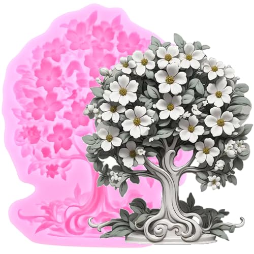 XMOLDNMS Baum Fondant Silikonformen Blume Schokoladenformen für Kuchendekoration Cupcake Topper Blütenpaste Süßigkeiten Polymer Clay von xmoldnms