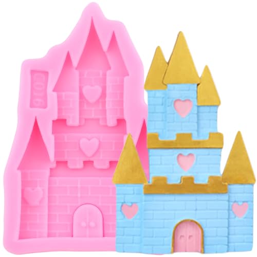 XMOLDNMS Castle Silikon Fondant Form Aschenputtel Märchen Schokolade Süßigkeiten Formen für Kuchendekoration Cupcake Topper Polymer Clay Gum Paste von xmoldnms