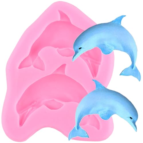 XMOLDNMS Delfin-Silikonformen Für Fondant, Delfin-Form Für Schokolade Und Süßigkeiten, Zum Dekorieren Von Kuchen, Cupcake-Topper, Blütenpaste, Polymer-Ton von xmoldnms