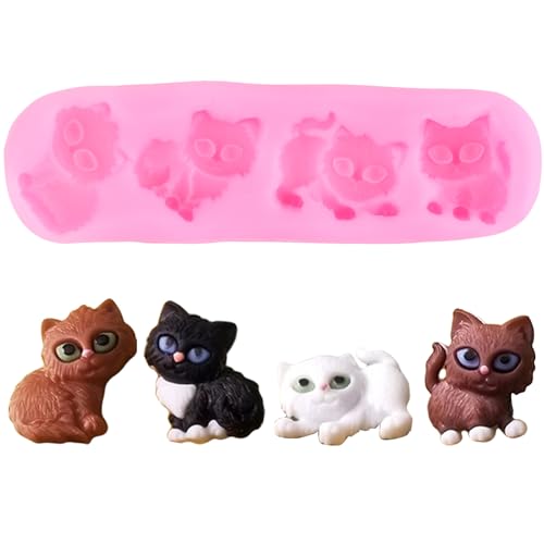 XMOLDNMS Katze Silikonform Tier Schokolade Fondant Formen für Kuchen Dekoration Cupcake Topper Polymer Clay Candy Gum Paste von xmoldnms