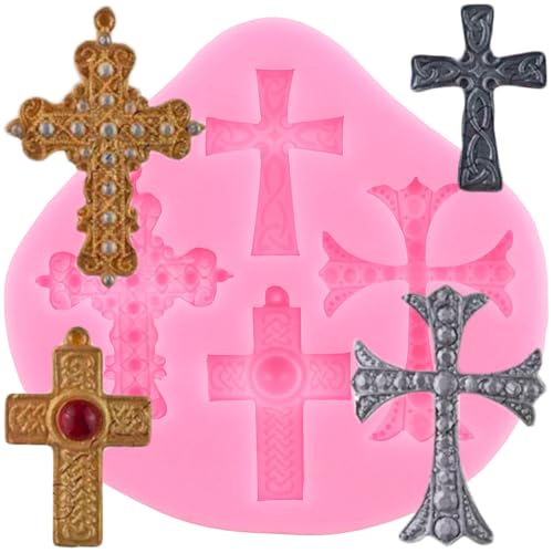 XMOLDNMS Kreuzformen Silikon Kreuz Fondant Formen Kreuz Silikonform Kreuz Süßigkeitenform Für Taufe Kuchendekoration Cupcake Topper Schokolade Blütenpaste Polymer Clay von xmoldnms