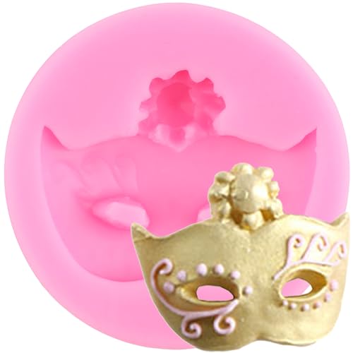 XMOLDNMS Maskerade Maske Silikonform Maske Süßigkeiten Fondant Formen für Kuchen Dekoration Cupcake Topper Süßigkeiten Schokolade Polymer Clay Gum Paste von xmoldnms