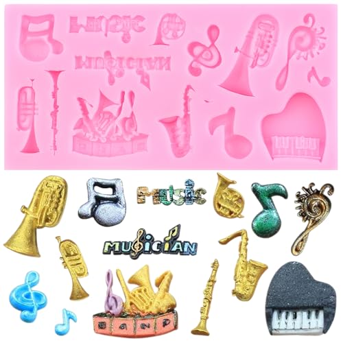 XMOLDNMS Musikinstrument-Fondant-Formen Silikonformen Mit Musiknoten Saxophon Klavier Schokoladen-Bonbon-Form Für Zuckerkuchen Dekoration Cupcake-Topper Blütenpaste Polymer-Ton XMOLDNMS Musikinstrument-Fondant-Formen Silikonformen Mit Musiknoten Saxophon Klavier Schokoladen-Bonbon-Form Für Zuckerkuchen Dekoration Cupcake-Topper Blütenpaste Polymer-Ton von xmoldnms