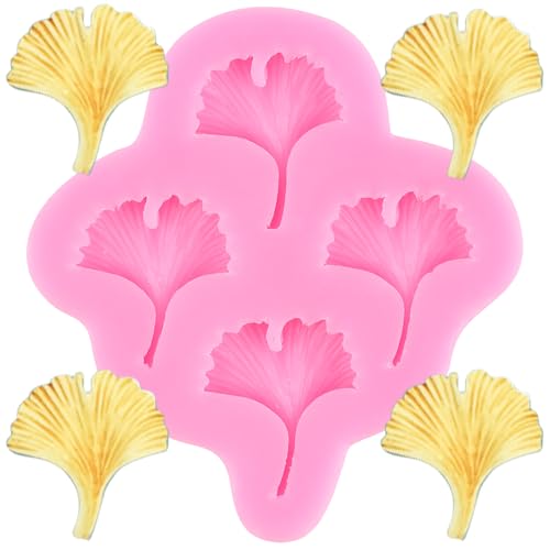 XMOLDNMS Silikonformen mit Blättern, Ginkgo Biloba, Fondant-/Bonbonformen Zum Dekorieren Von Kuchen, Cupcake-Toppern, Schokolade, Blütenpaste, Polymer-Ton von xmoldnms