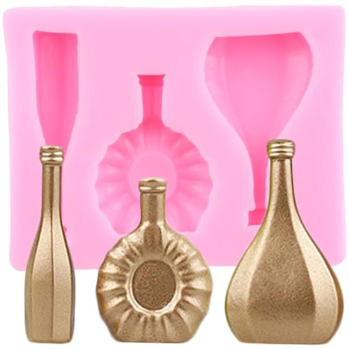 XMOLDNMS Weinflaschen-Silikonform, Sektflasche, Fondant-Formen Zum Dekorieren Von Kuchen, Cupcake-Topper, Schokolade, Blütenpaste, Süßigkeiten, Polymer-Ton XMOLDNMS Weinflaschen-Silikonform, Sektflasche, Fondant-Formen Zum Dekorieren Von Kuchen, Cupcake-Topper, Schokolade, Blütenpaste, Süßigkeiten, Polymer-Ton von xmoldnms