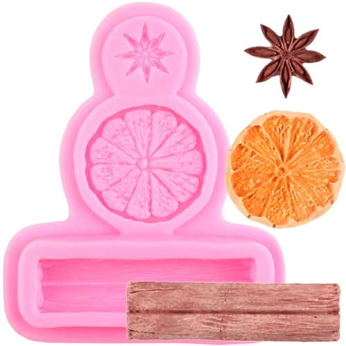 XMOLDNMS Zitronenscheiben Cupcake-Schokoladenformen Sternanis-Zimt-Fondantform Zum Dekorieren Von Kuchen, Cupcake-Topper, Blütenpaste, Süßigkeiten, Polymer-Ton von xmoldnms