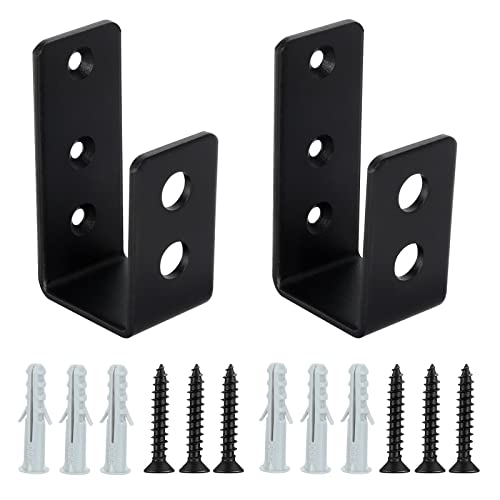 Tür Barricade Klammern, 2 Stück U Winkel Halterung Metall, Robust Stahl U Sicherheitstürschloss Metallwinkel Halterungen mit Schraube passend für 2 x 4 Lumber von xnnmzhao
