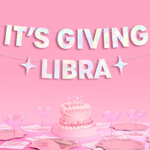 Xo, Fetti Banner mit Aufschrift "It's Giving Libra" von xo, Fetti