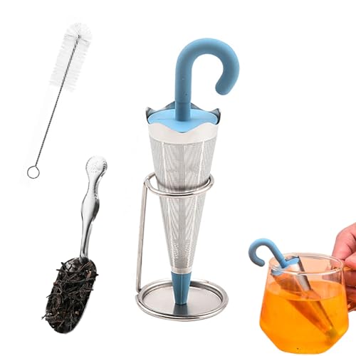 Edles Teefilter-Set aus Edelstahl & Silikon inkl. Teelöffel & Reinigungsbürste, Praktisch & Langlebig für Teeliebhaber von xocome