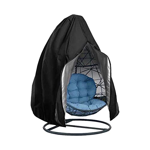 Patio Hängesessel Abdeckung Outdoor Swing Egg Chair Cover Wasserdicht Anti-Staub mit Reißverschluss und Kordelzug 210D Oxford Stoff Veranda Garten Rasen Stuhl Schutz Möbel Zubehör 115 x 190 cm von xocome