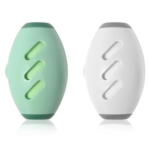 xolear 2 Stück Wiederverwendbare Fusselrolle, Waschbare Klebrige Gel Fusselrolle Ball, Tierhaarentferner Fusselrollen, Kompakt Tragbar Fusselroller für Tierhaare Kleidung Haare Staub (Grün, Weiß) von xolear