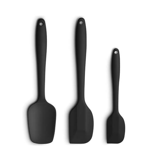 xolear 3 Stück Silikon Spatel Set, Silikon Küchenhelfer, Hitzebeständig bis 220 °C, BPA Frei Teigschaber, Nahtloses Einteiliges Design, Antihaft Silikonspatel für Kochen, Backen und Mischen (Schwarz) xolear 3 Stück Silikon Spatel Set, Silikon Küchenhelfer, Hitzebeständig bis 220 °C, BPA Frei Teigschaber, Nahtloses Einteiliges Design, Antihaft Silikonspatel für Kochen, Backen und Mischen (Schwarz) von xolear