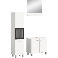Badezimmer-Set BOSTON weiß schwarz B/H/T: ca. 102x186x33 cm von xonox.home