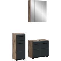 Badezimmer-Set Ice Nox Oak Nachbildung schwarz matt B/H/T: ca. 105x185x30 cm Badezimmer-Set Ice Nox Oak Nachbildung schwarz matt B/H/T: ca. 105x185x30 cm von xonox.home