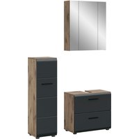 Badezimmer-Set Ice Nox Oak Nachbildung schwarz matt B/H/T: ca. 105x185x30 cm Badezimmer-Set Ice Nox Oak Nachbildung schwarz matt B/H/T: ca. 105x185x30 cm von xonox.home