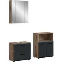 Badezimmer-Set Ice Nox Oak Nachbildung schwarz matt B/H/T: ca. 135x185x30 cm Badezimmer-Set Ice Nox Oak Nachbildung schwarz matt B/H/T: ca. 135x185x30 cm von xonox.home