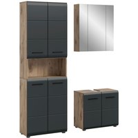 Badezimmer-Set Ice Nox Oak Nachbildung schwarz matt B/H/T: ca. 135x185x30 cm Badezimmer-Set Ice Nox Oak Nachbildung schwarz matt B/H/T: ca. 135x185x30 cm von xonox.home