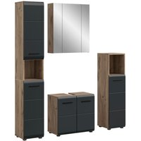 Badezimmer-Set Ice Nox Oak Nachbildung schwarz matt B/H/T: ca. 150x185x30 cm Badezimmer-Set Ice Nox Oak Nachbildung schwarz matt B/H/T: ca. 150x185x30 cm von xonox.home