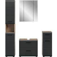 Badezimmer-Set Ice Nox Oak Nachbildung schwarz matt B/H/T: ca. 150x185x30 cm Badezimmer-Set Ice Nox Oak Nachbildung schwarz matt B/H/T: ca. 150x185x30 cm von xonox.home