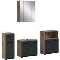 Badezimmer-Set Ice Nox Oak Nachbildung schwarz matt B/H/T: ca. 180x185x30 cm Badezimmer-Set Ice Nox Oak Nachbildung schwarz matt B/H/T: ca. 180x185x30 cm von xonox.home