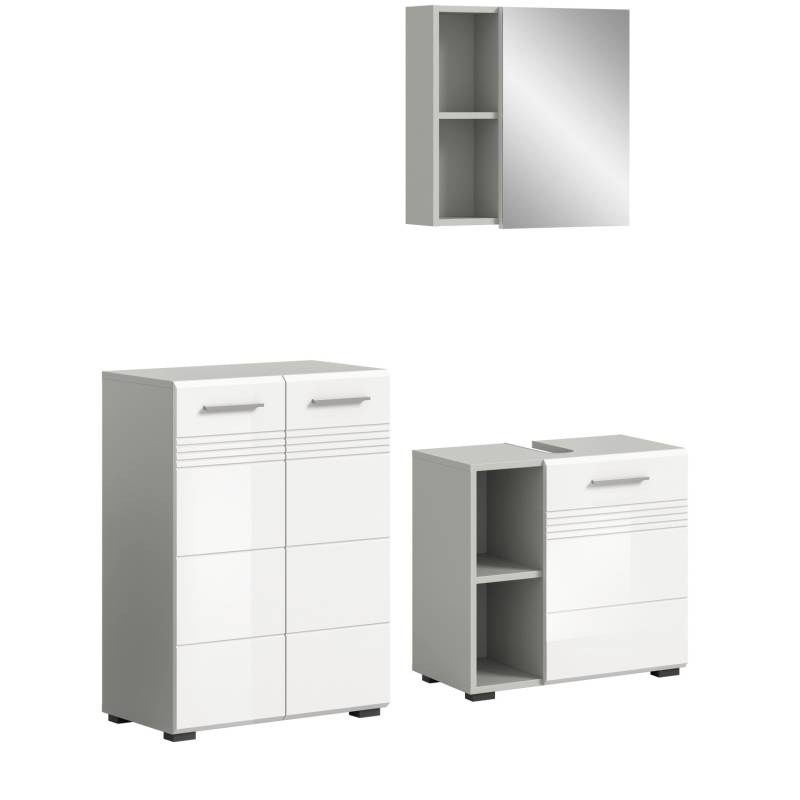 Badkombination 135 cm x 190 cm x 32 cm Grau-Weiß Badkombination 135 cm x 190 cm x 32 cm Grau-Weiß von xonox.home