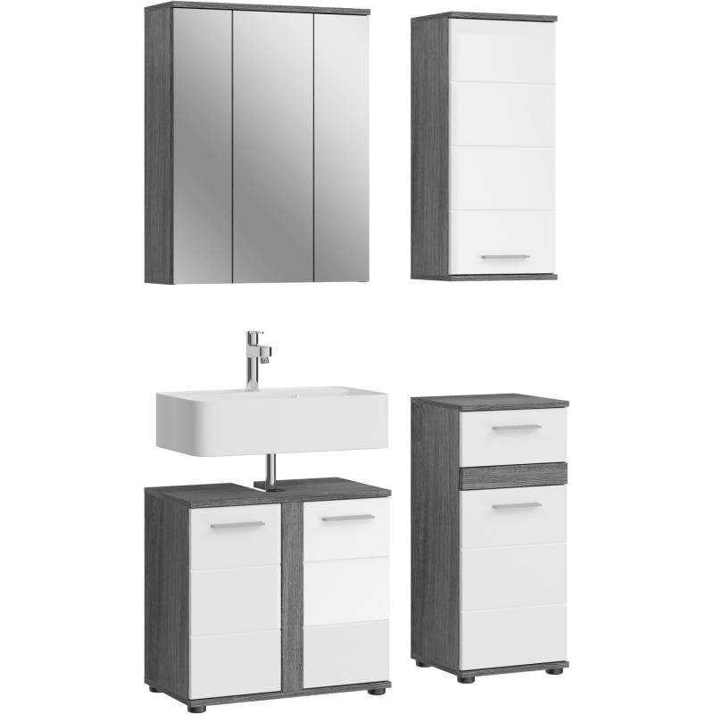 Badmöbel-Set Blake Hochglanz Weiß 114 cm 4-tlg. von xonox.home