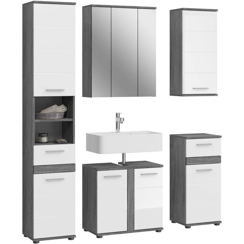 Badmöbel-Set Blake Hochglanz Weiß 164 cm 5-tlg. von xonox.home