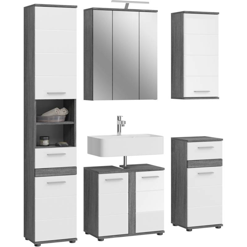 Badmöbel-Set Blake Hochglanz Weiß 164 cm 6-tlg. von xonox.home