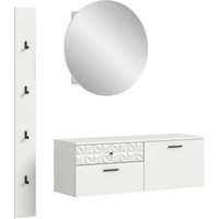 Garderobe Prisma weiß weiß Hochglanz B/H/T: ca. 141x192x34 cm von xonox.home