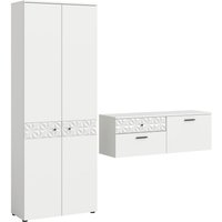 Garderobe Prisma weiß weiß Hochglanz B/H/T: ca. 195x192x34 cm von xonox.home