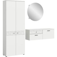 Garderobe Prisma weiß weiß Hochglanz B/H/T: ca. 195x192x34 cm von xonox.home