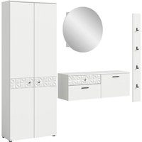 Garderobe Prisma weiß weiß Hochglanz B/H/T: ca. 226x192x34 cm von xonox.home