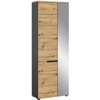 Garderobenschrank CANU edles Basaltgrau Nachbildung Eiche Artisan Nachbildung B/H/T: ca. 65x190x37 cm Garderobenschrank CANU edles Basaltgrau Nachbildung Eiche Artisan Nachbildung B/H/T: ca. 65x190x37 cm von xonox.home